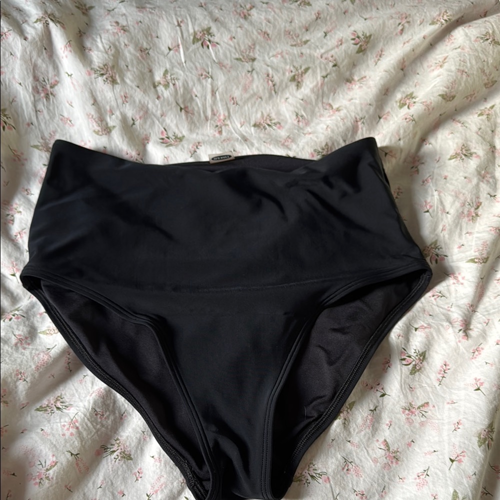 High-Waisted Black Bikini Bottom